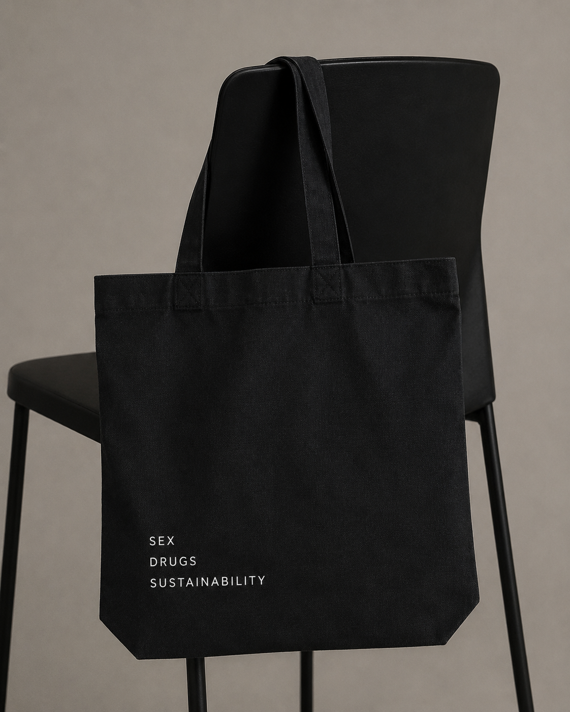 Black Studio Tote on chair